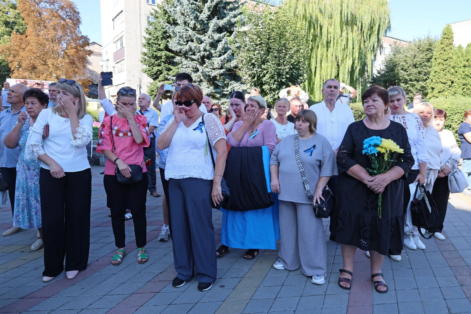 50-метровий синьо-жовтий прапор розгорнули у Жмеринці на День Незалежності України