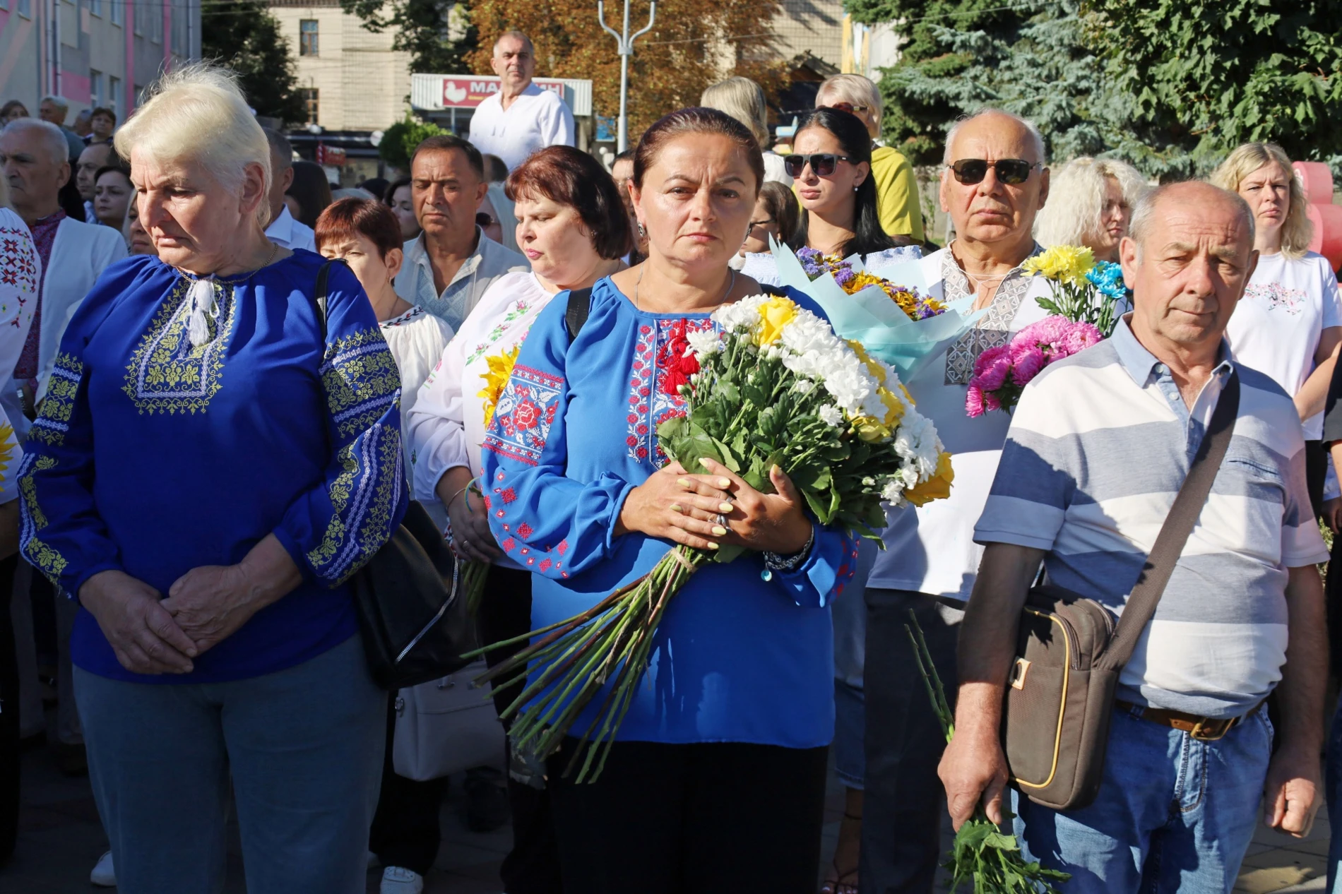50-метровий синьо-жовтий прапор розгорнули у Жмеринці на День Незалежності України