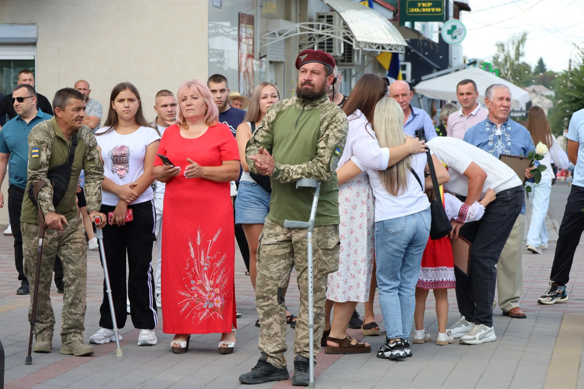 50-метровий синьо-жовтий прапор розгорнули у Жмеринці на День Незалежності України