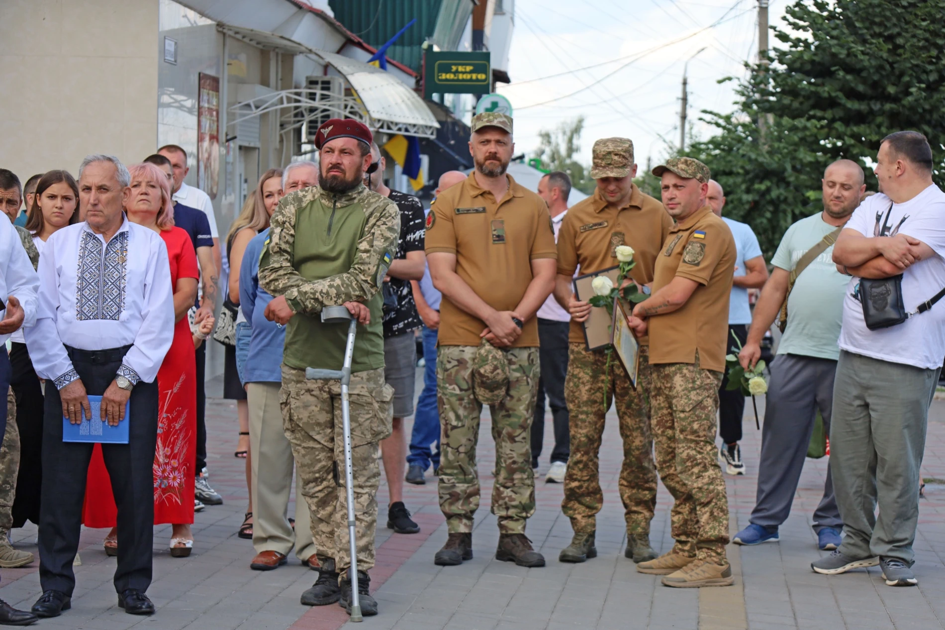 50-метровий синьо-жовтий прапор розгорнули у Жмеринці на День Незалежності України